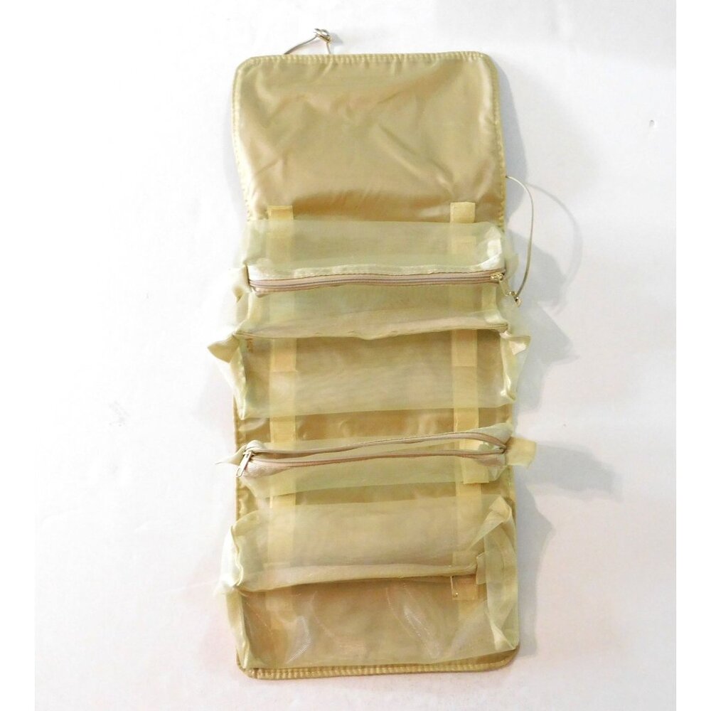 L'Bri Gold Cosmetic Bag Travel Organizer 4 Removable Mesh Makeup Pouches - Picture 3 of 6